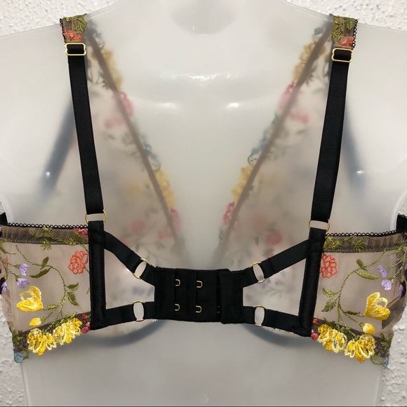 Victoria’s Secret 34DD & Medium Cheeky Panty Dream Angels Plunge Floral Bra Set - Picture 3 of 12